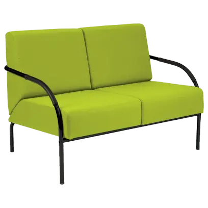 SPA 2 černý lak, látka SUE S 34 - látka hráškově zelená